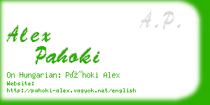 alex pahoki business card